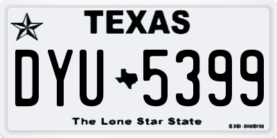 TX license plate DYU5399