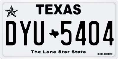 TX license plate DYU5404