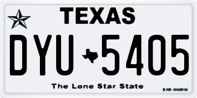 TX license plate DYU5405