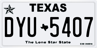 TX license plate DYU5407