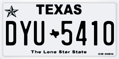 TX license plate DYU5410
