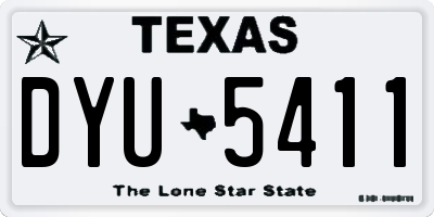 TX license plate DYU5411
