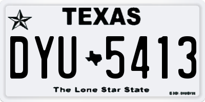 TX license plate DYU5413