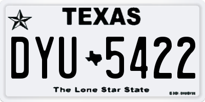 TX license plate DYU5422