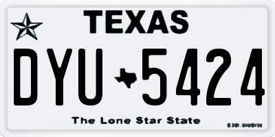 TX license plate DYU5424