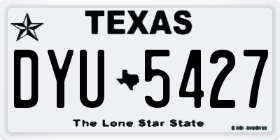 TX license plate DYU5427
