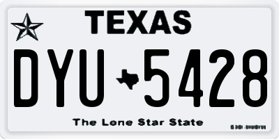 TX license plate DYU5428