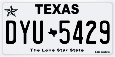 TX license plate DYU5429