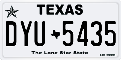 TX license plate DYU5435