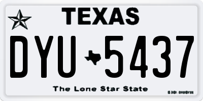 TX license plate DYU5437