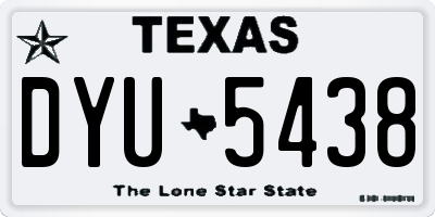 TX license plate DYU5438
