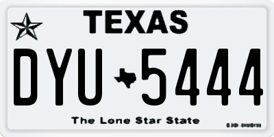 TX license plate DYU5444