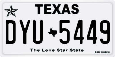 TX license plate DYU5449