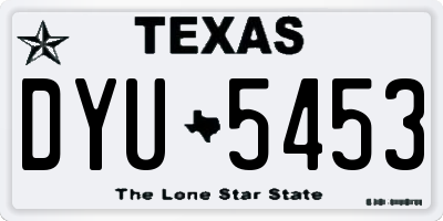TX license plate DYU5453