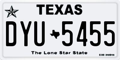 TX license plate DYU5455