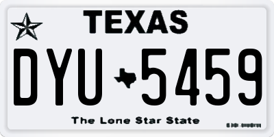 TX license plate DYU5459
