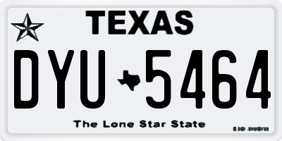 TX license plate DYU5464