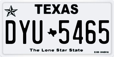 TX license plate DYU5465