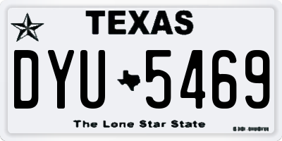 TX license plate DYU5469