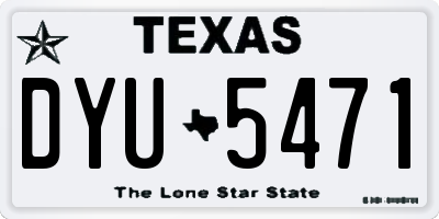 TX license plate DYU5471