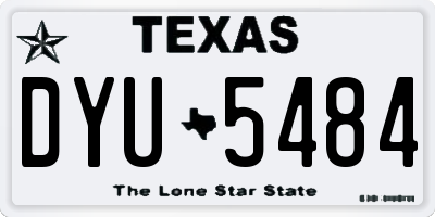 TX license plate DYU5484