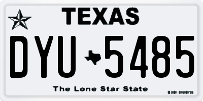 TX license plate DYU5485
