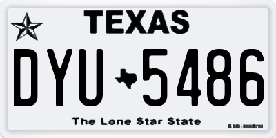 TX license plate DYU5486