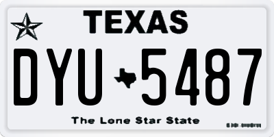 TX license plate DYU5487
