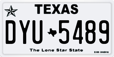 TX license plate DYU5489