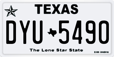 TX license plate DYU5490