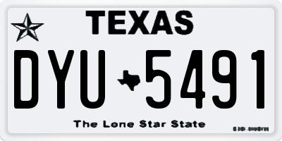 TX license plate DYU5491