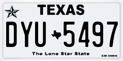 TX license plate DYU5497