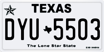 TX license plate DYU5503