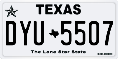 TX license plate DYU5507