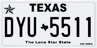 TX license plate DYU5511