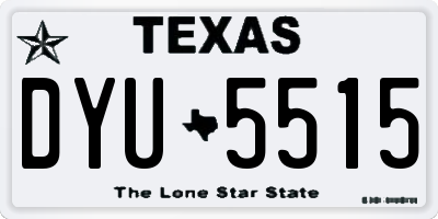 TX license plate DYU5515