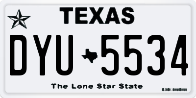 TX license plate DYU5534