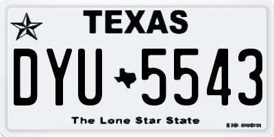 TX license plate DYU5543