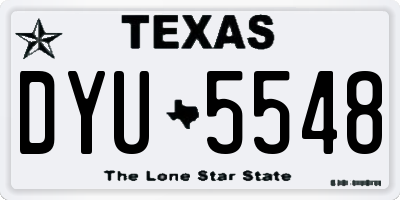 TX license plate DYU5548