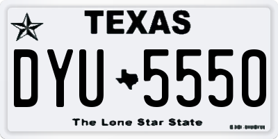 TX license plate DYU5550