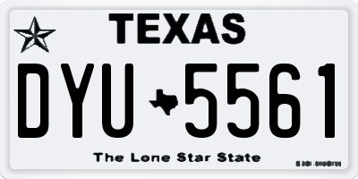 TX license plate DYU5561