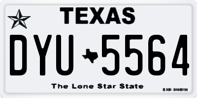 TX license plate DYU5564