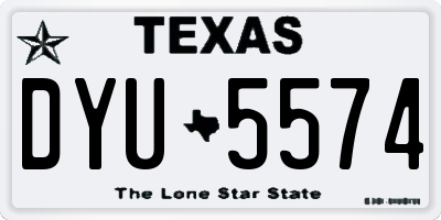 TX license plate DYU5574