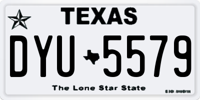 TX license plate DYU5579
