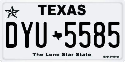 TX license plate DYU5585