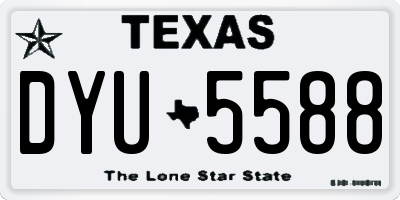 TX license plate DYU5588
