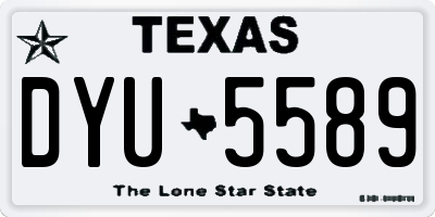 TX license plate DYU5589