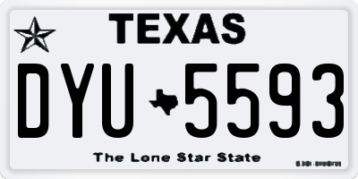 TX license plate DYU5593