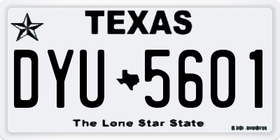 TX license plate DYU5601