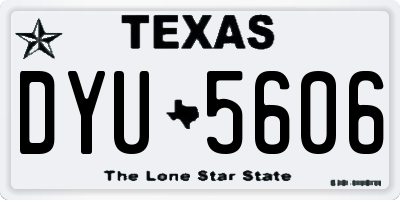 TX license plate DYU5606